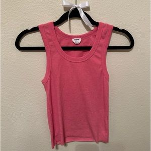Cotton On hot pink ribbed cropped tank top 💗 Size small, never worn.